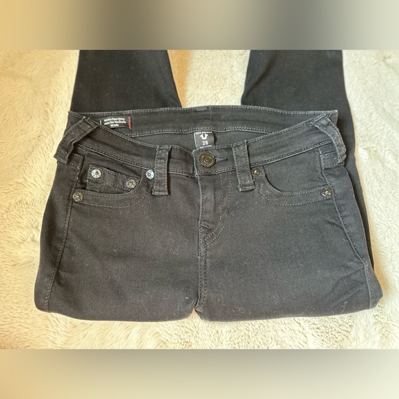 True Religion Halle Mid Rise Super Skinny Jean in Black NWOT - Picture 3 of 5